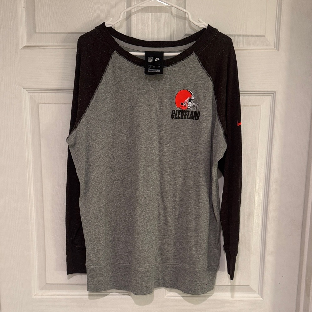 Nike Gray and brown Cleveland Long Sleeve Shirt